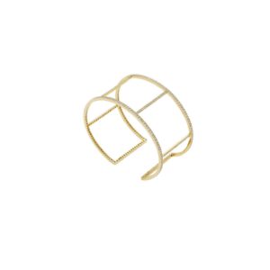 Gold and Diamond Wire Cuff